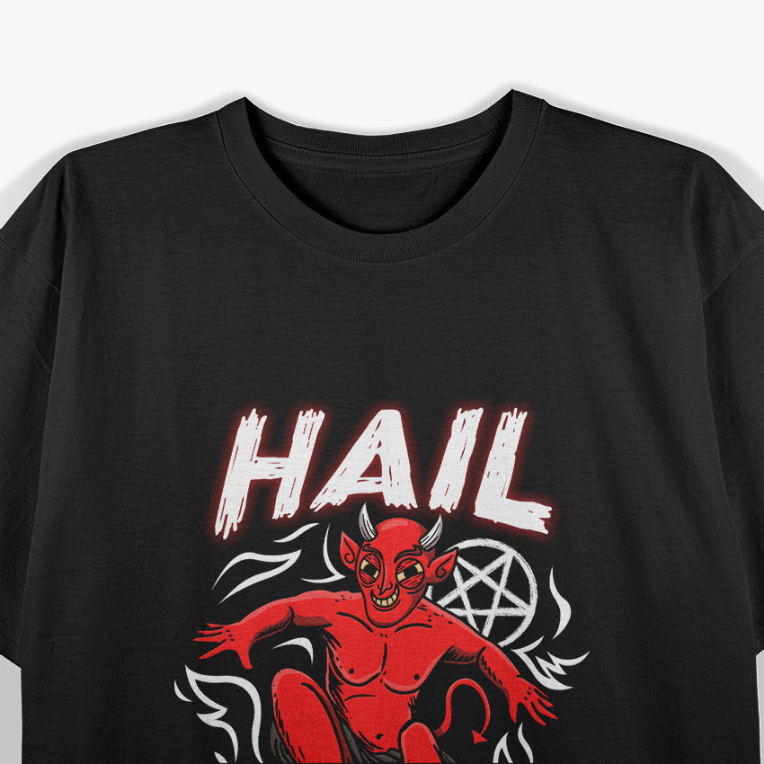 Hail Skatin Satanic Occult Funny Skateboard T-Shirt