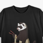 Kawaii Ferret Enjoying Ramen Bowl Cute Pet Lover Design T-Shirt