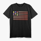 Billiards American Flag - USA Patriotic Cue Stick, Pool Balls, and Snooker 8-Ball T-Shirt