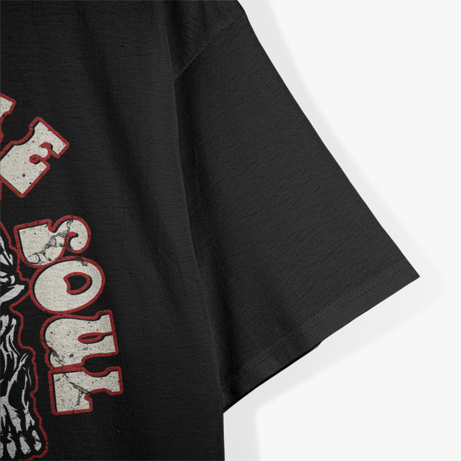 Oldschool Biker Shovelhead Vintage Gasoline Soul and Chopper Spirit T-Shirt