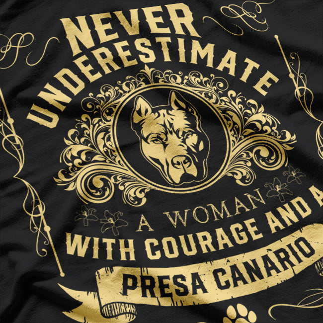 Courageous Woman and Her Presa Canario T-Shirt