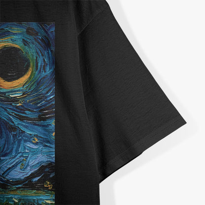 Gray Tabby Cat Starry Night Magical Moonlit Design T-Shirt