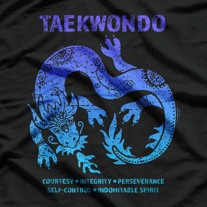 Taekwondo TKD Dragon Art Martial Arts Graphic T-Shirt