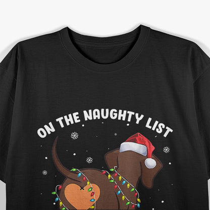 Naughty Dachshund Christmas No Regrets Festive Fun T-Shirt