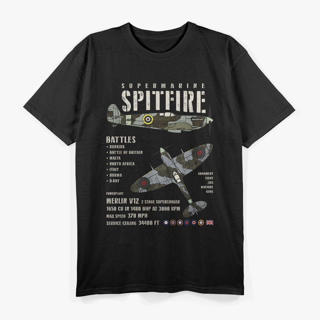 Raf Supermarine Spitfire WW2 Fighter Plane T-Shirt