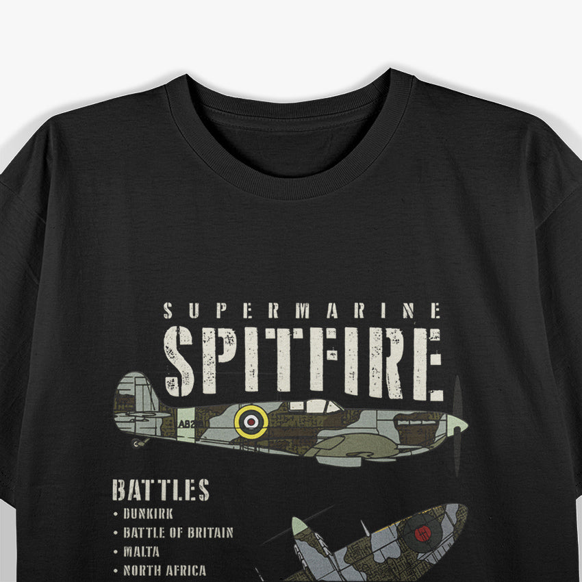 Raf Supermarine Spitfire WW2 Fighter Plane T-Shirt