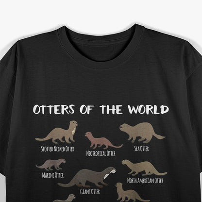 Otters of the World - Sea Otter and Giant Otter Educational T-Shirt