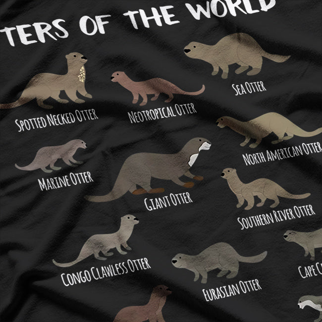 Otters of the World - Sea Otter and Giant Otter Educational T-Shirt