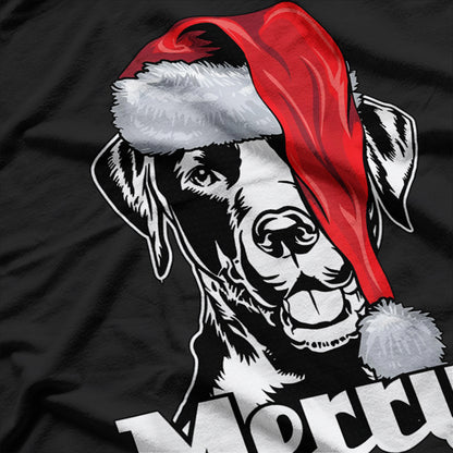 Labrador Santa Hat Christmas Dog Lover T-Shirt