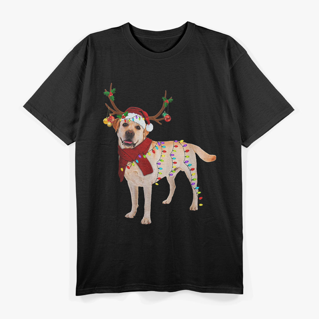 Santa Labrador Retriever Reindeer Christmas T-Shirt