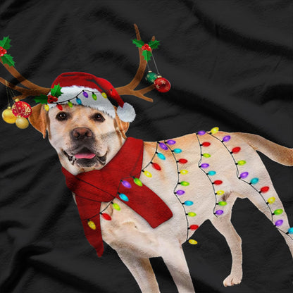 Santa Labrador Retriever Reindeer Christmas T-Shirt