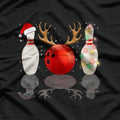 Bowling Christmas Santa Hat Fun for Bowlers T-Shirt