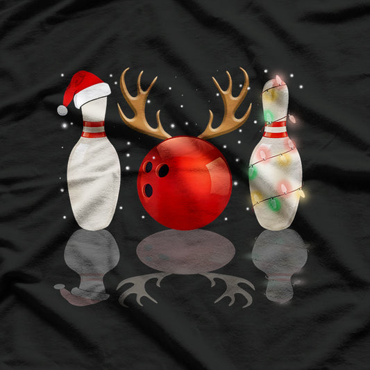 Bowling Christmas Santa Hat Fun for Bowlers T-Shirt