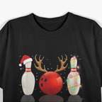 Bowling Christmas Santa Hat Fun for Bowlers T-Shirt