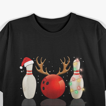 Bowling Christmas Santa Hat Fun for Bowlers T-Shirt