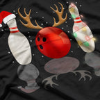 Bowling Christmas Santa Hat Fun for Bowlers T-Shirt