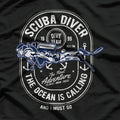 Vintage Retro Diver Distressed Scuba Diving T-Shirt