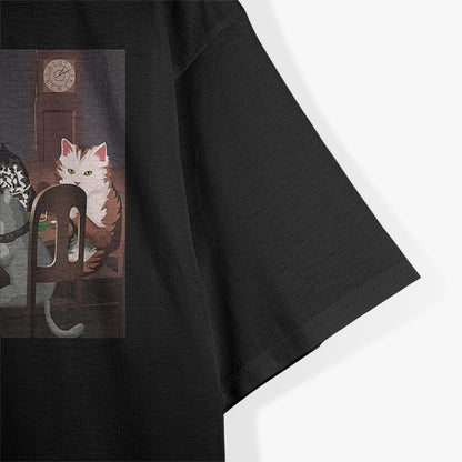 Funny Cats Playing Poker Parody Art Graphic Humor T-Shirt