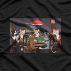 Funny Cats Playing Poker Parody Art Graphic Humor T-Shirt