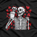 Skeleton Drinking Coffee Valentines Day T-Shirt