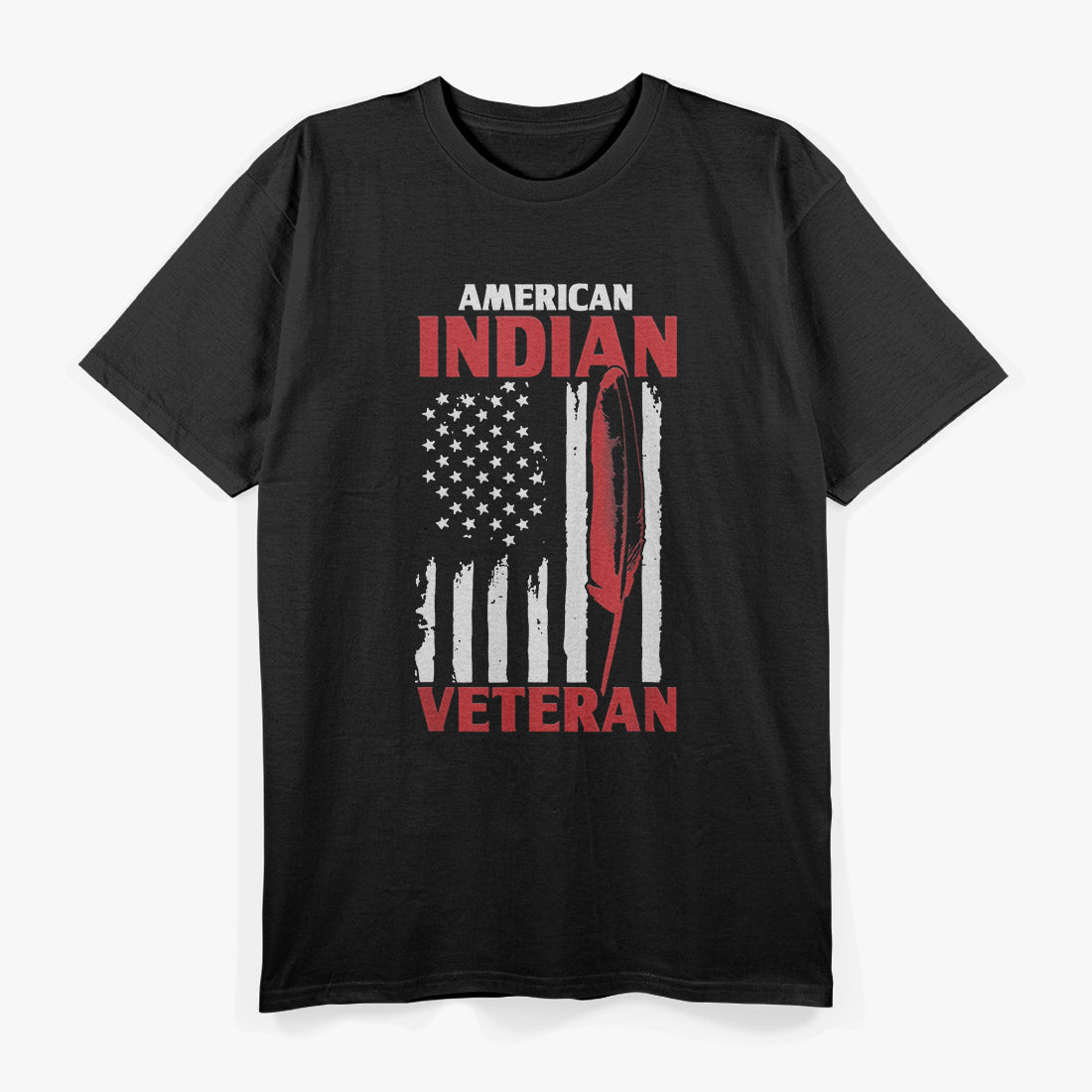 Native American Veteran – USA Flag Army Military Pride T-Shirt
