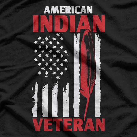 Native American Veteran – USA Flag Army Military Pride T-Shirt