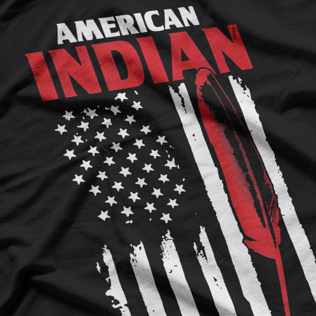 Native American Veteran – USA Flag Army Military Pride T-Shirt