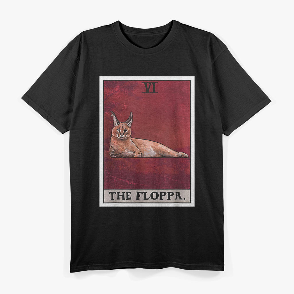The Floppa Caracal Cat Tarot Card Funny Meme T-Shirt