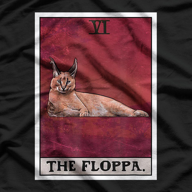 The Floppa Caracal Cat Tarot Card Funny Meme T-Shirt