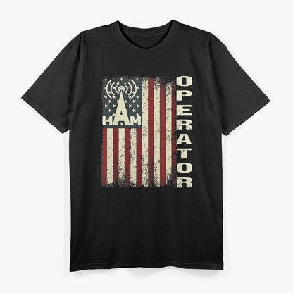 American Ham Radio Operator – USA Flag Radio Wave T-Shirt