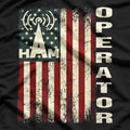 American Ham Radio Operator – USA Flag Radio Wave T-Shirt